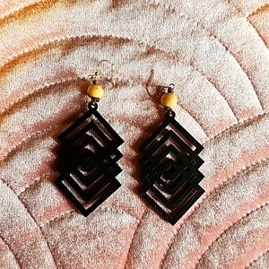 Black wooden earrings